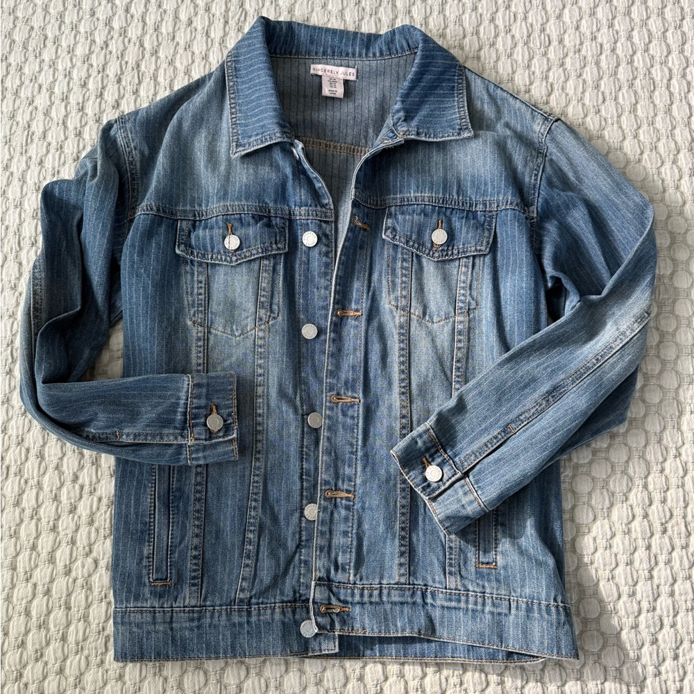 Striped Denim Jean Jacket